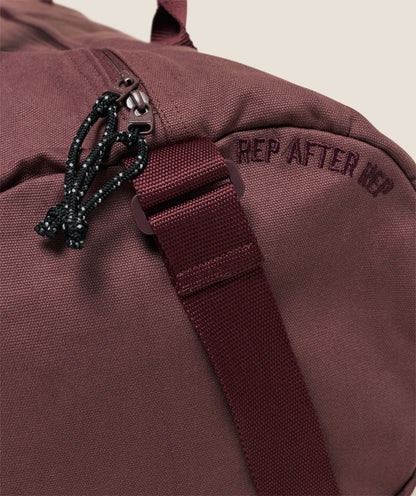 Gymshark Strength Dept Canvas Duffle Bag Burgundy Brown