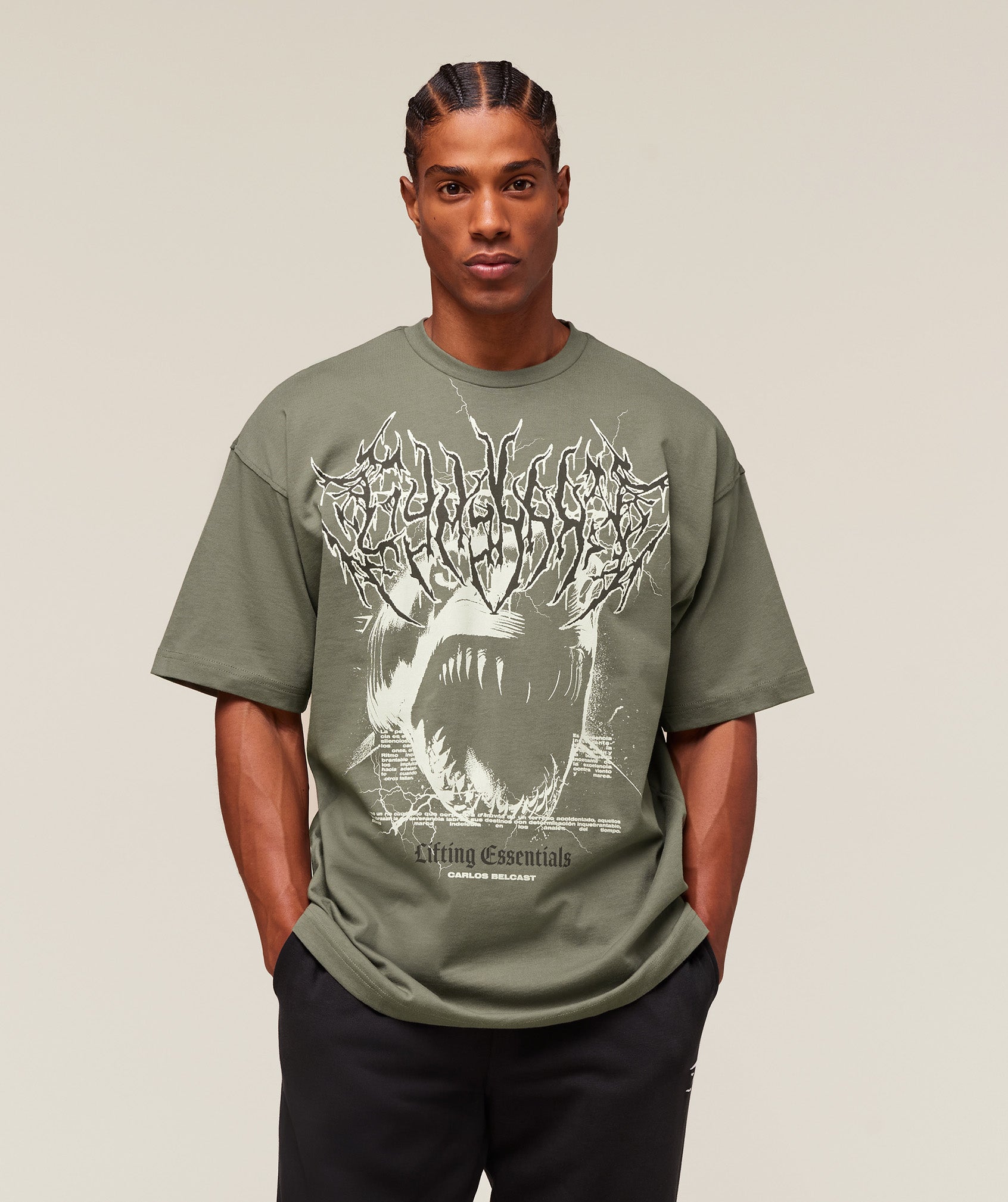 Gymshark Carlos Belcast X Rest Day Essential T-Shirt Base Green