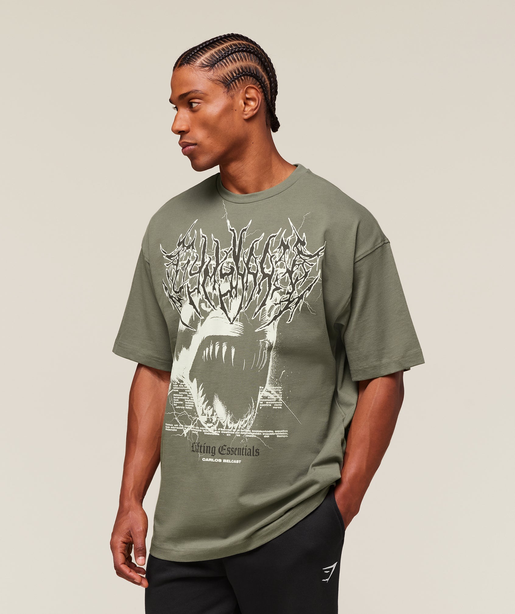 Gymshark Carlos Belcast X Rest Day Essential T-Shirt Base Green