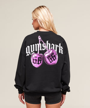 Women's Gymshark Cherry Graphic Oversized Sweatshirt Black