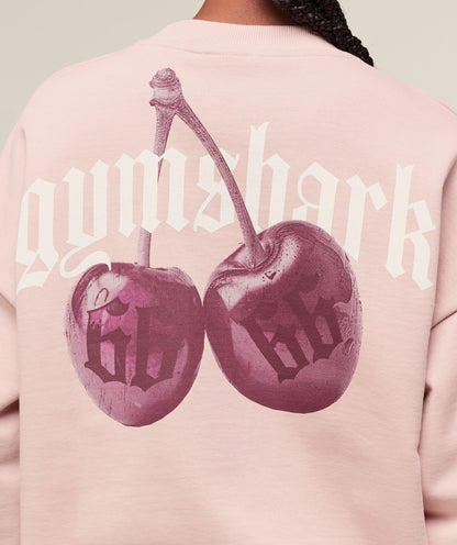 Women's Gymshark Cherry Graphic Oversized Sweatshirt Lift Pink
