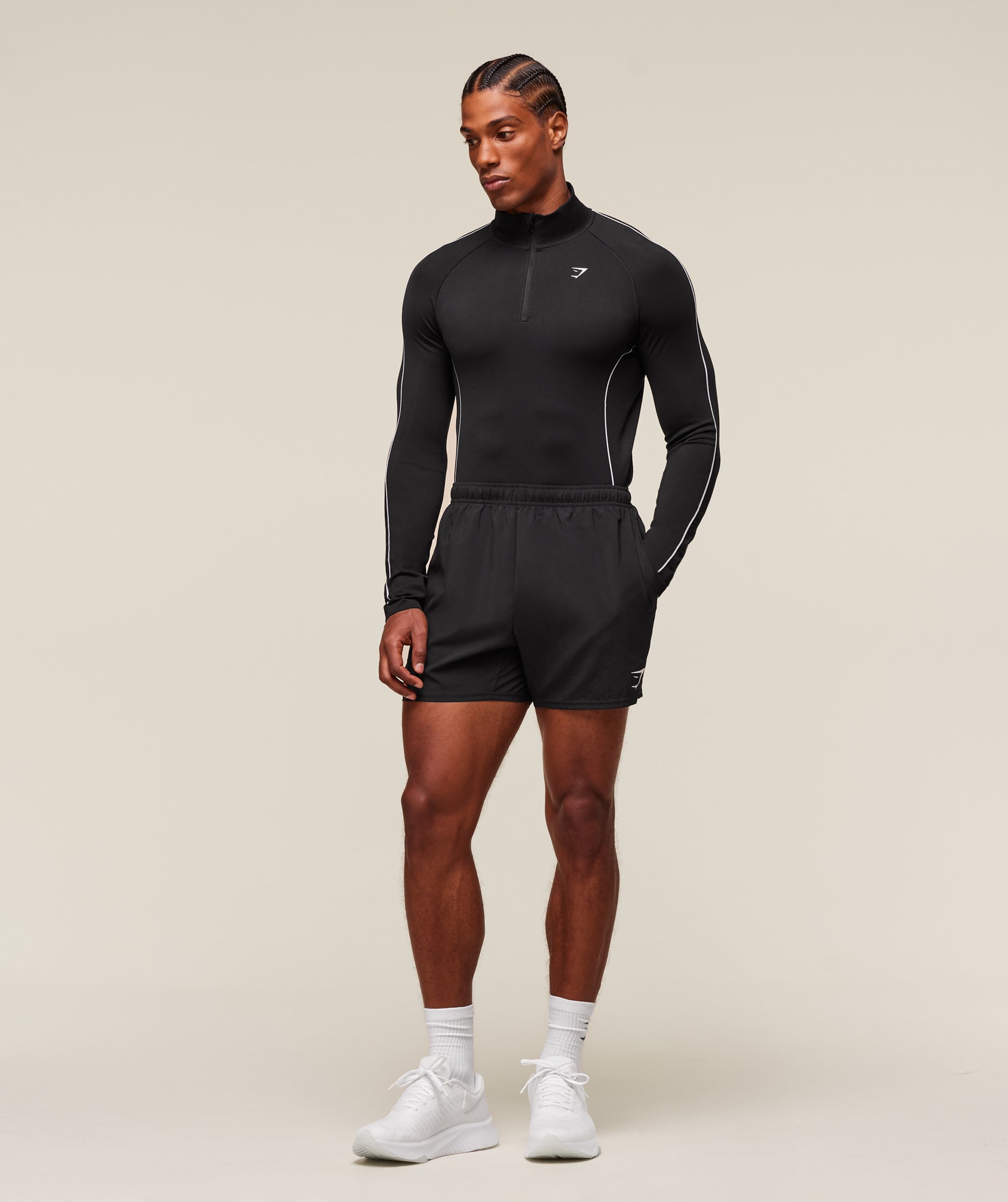 Gymshark Clean Contour Seamless 1/4 Zip Black