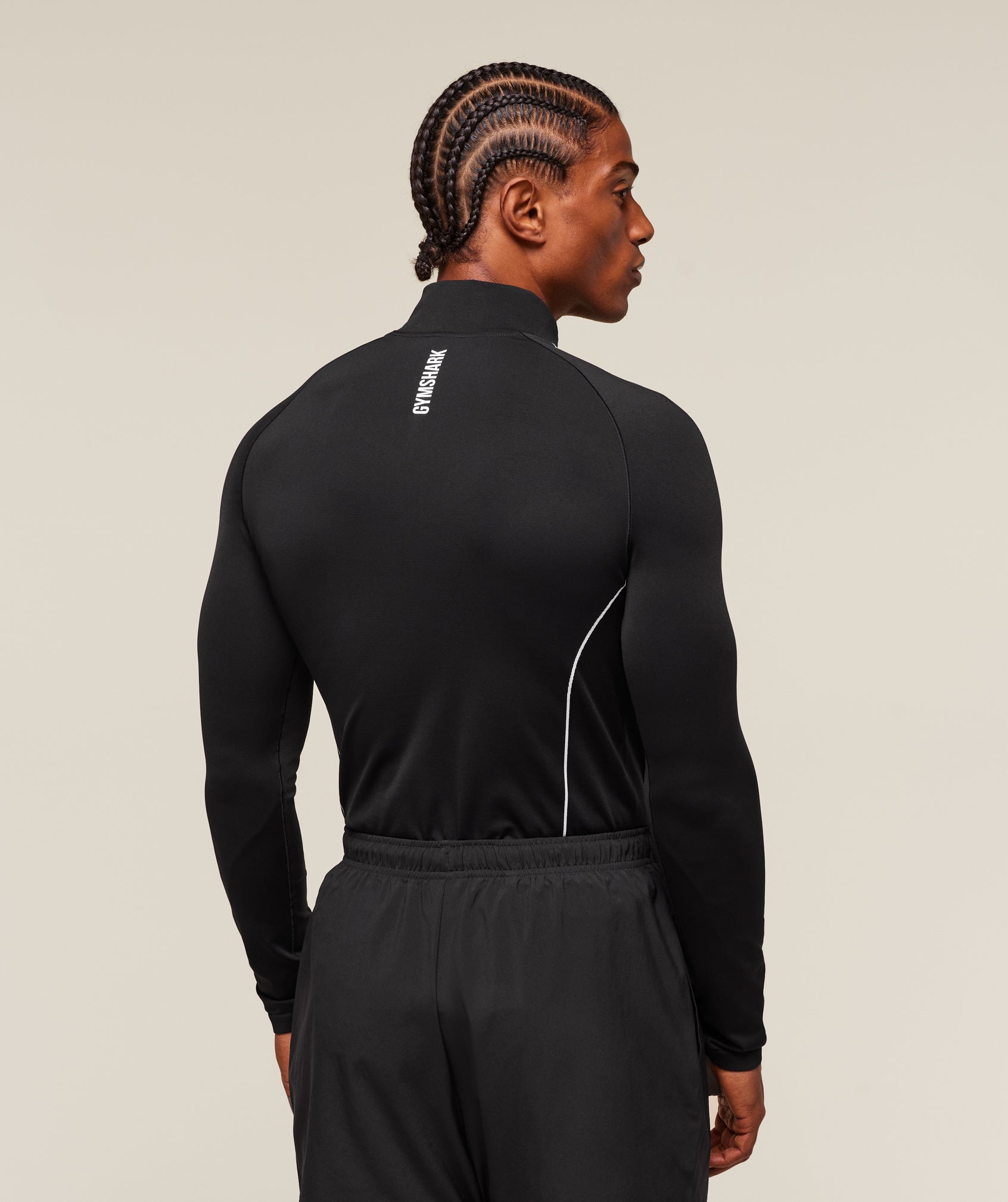 Gymshark Clean Contour Seamless 1/4 Zip Black
