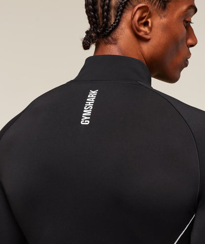 Gymshark Clean Contour Seamless 1/4 Zip Black