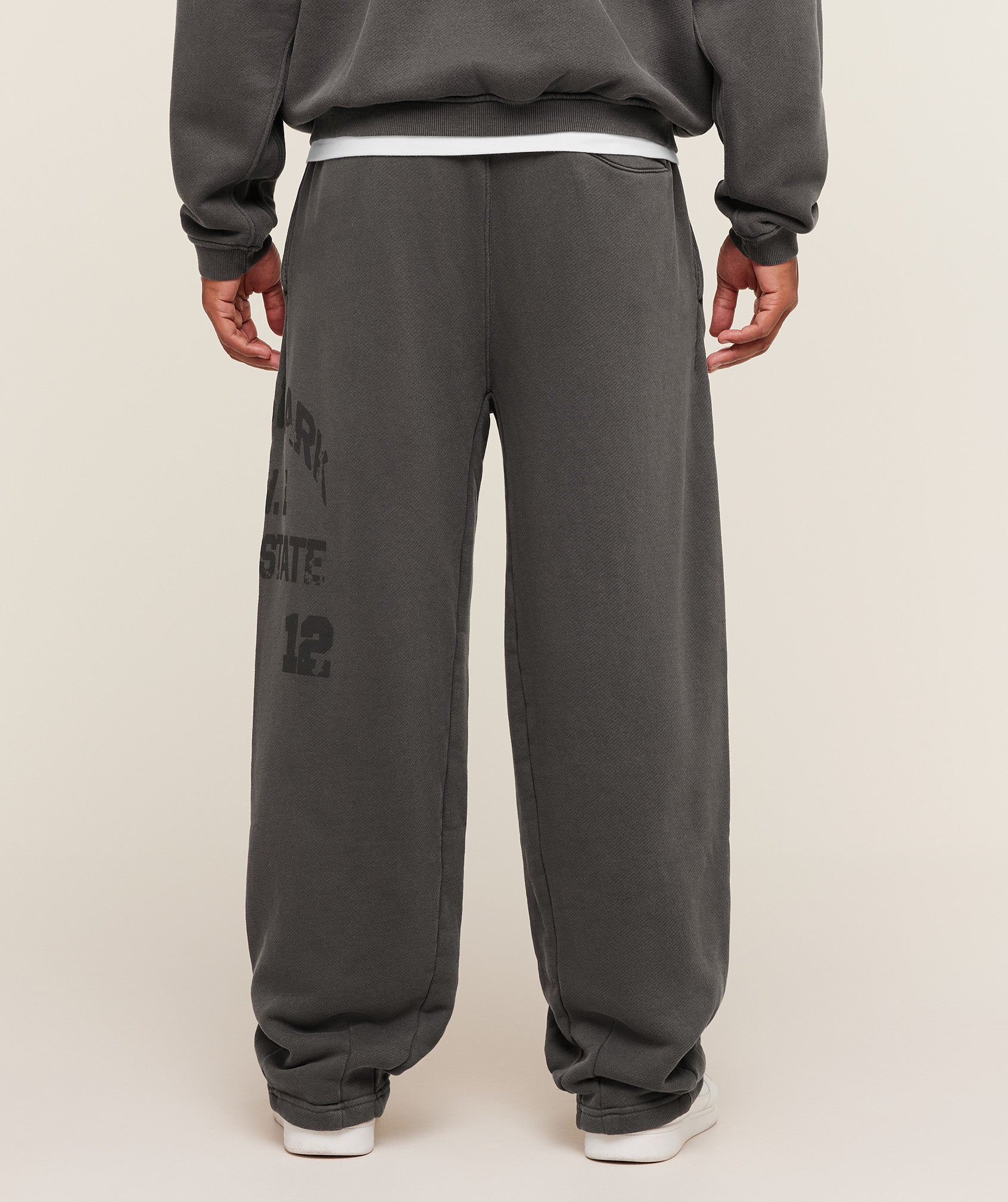 Gymshark Collegiate Washed Zip Up Hoodie Asphalt Grey