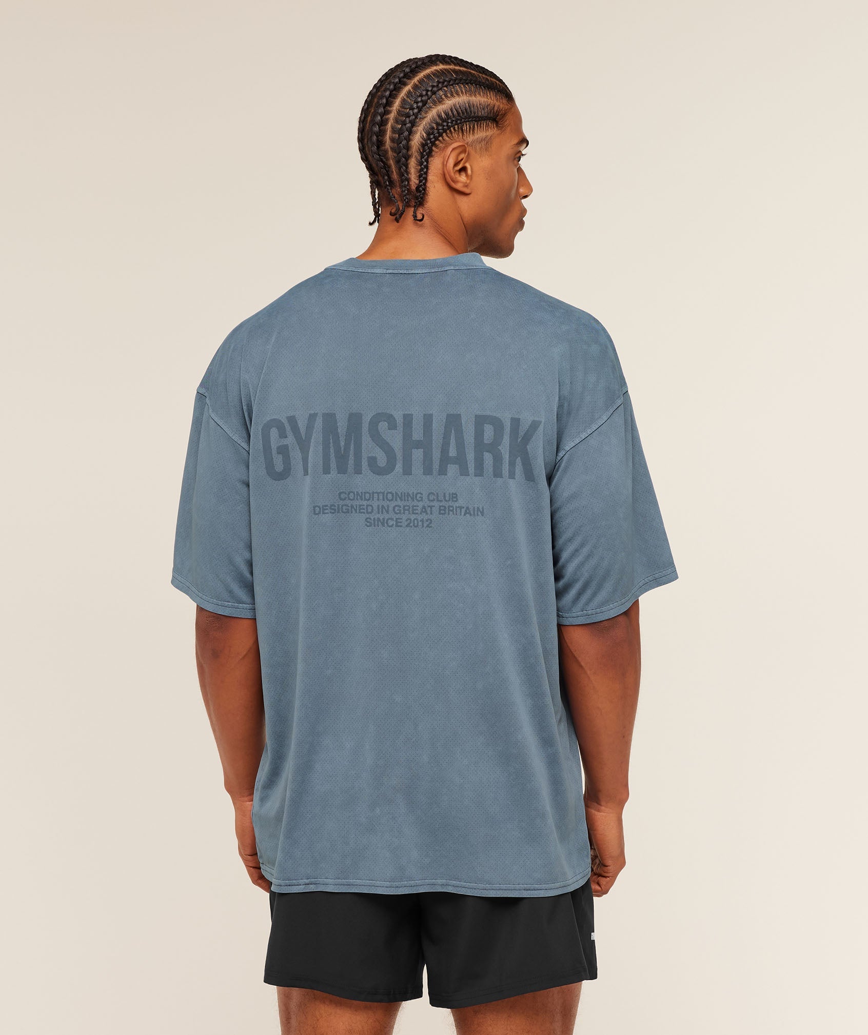 Gymshark Conditioning Club Washed T-Shirt Iron Blue