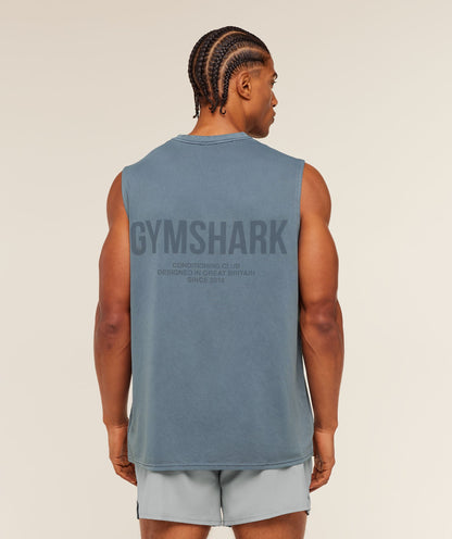 Gymshark Conditioning Club Washed Tank Iron Blue