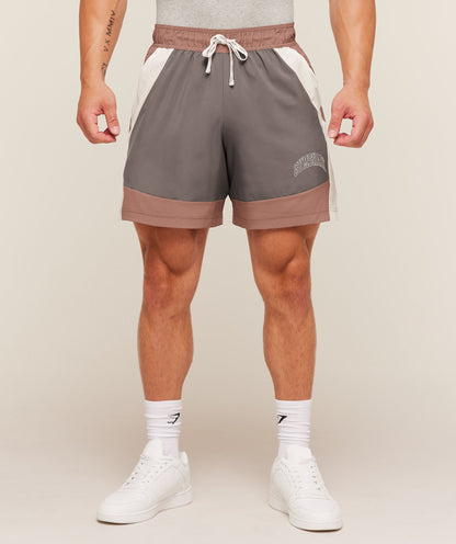 Gymshark Collegiate Tech Shorts Taupe Brown