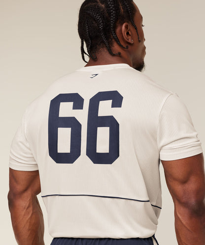 Gymshark Collegiate Tech T-Shirt Soft White