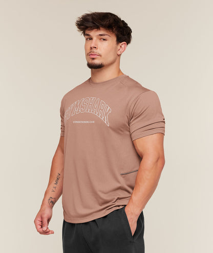 Gymshark Collegiate Tech T-Shirt Taupe Brown