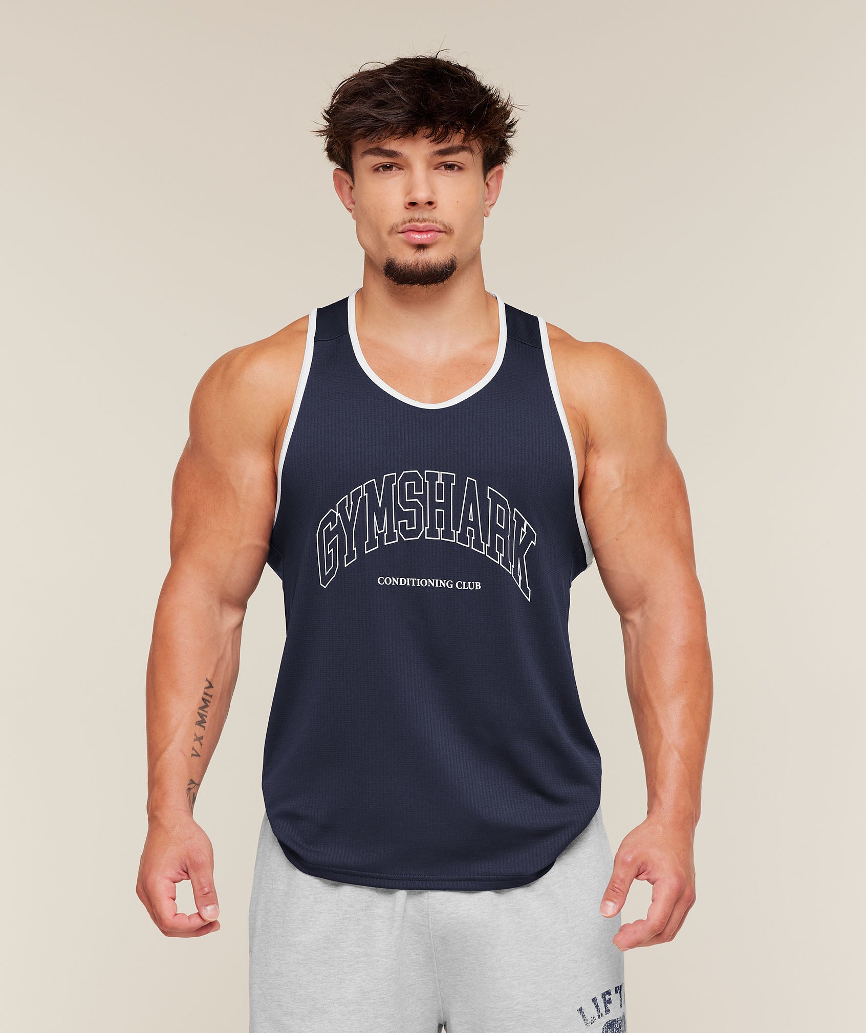 Gymshark Collegiate Tech Tank Heavy Blue