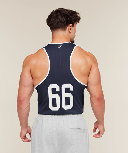 Gymshark Collegiate Tech Tank Heavy Blue