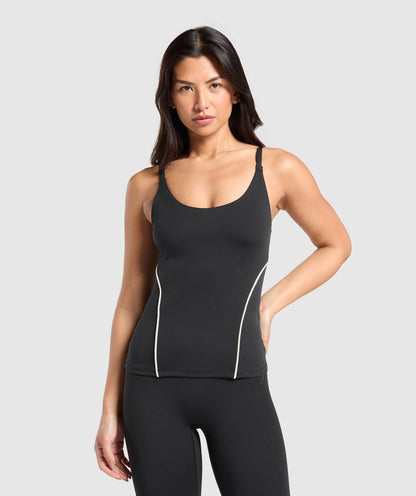 Women's Gymshark Contour Stitch Tank With Shelf Black