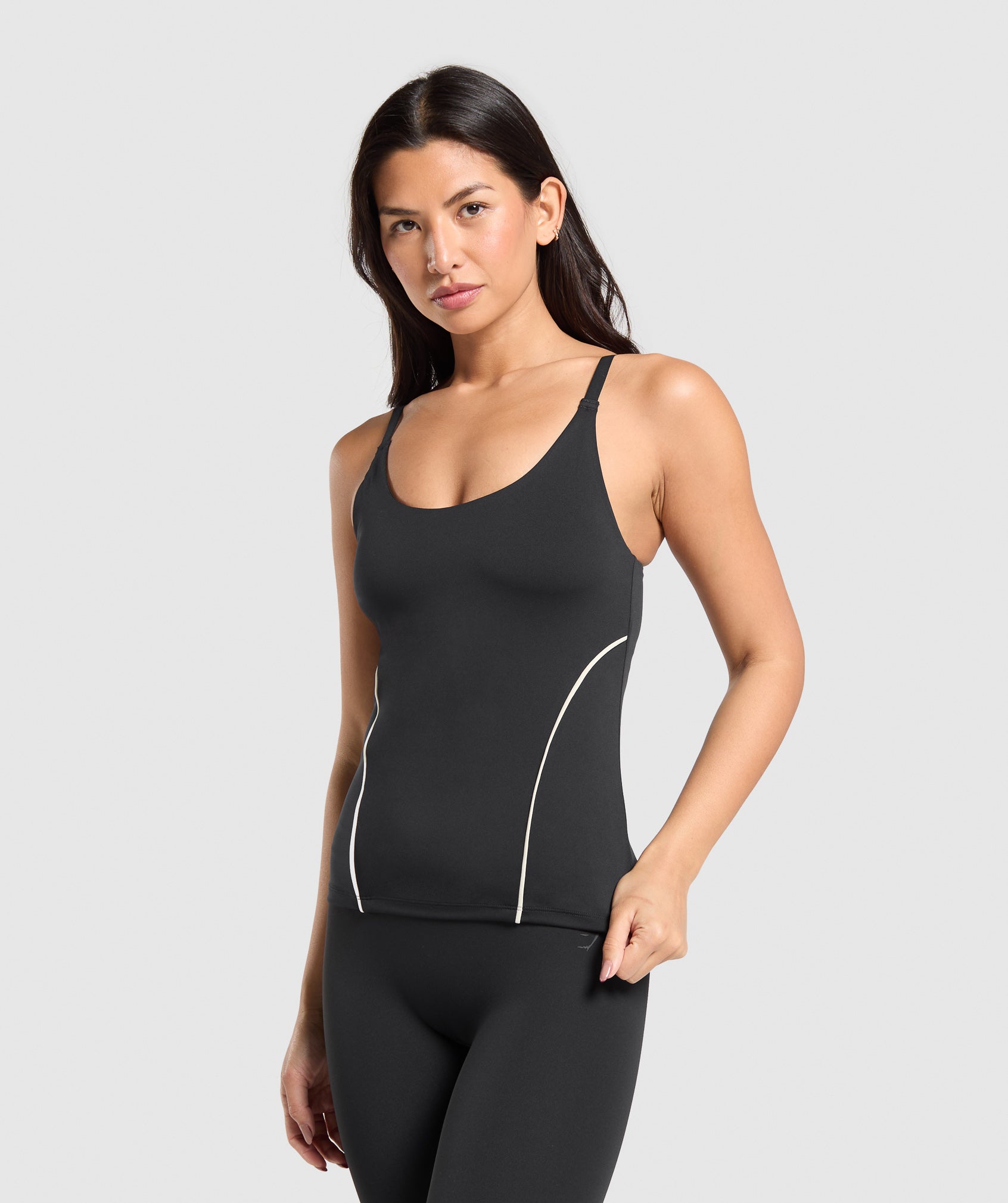 Women's Gymshark Contour Stitch Tank With Shelf Black