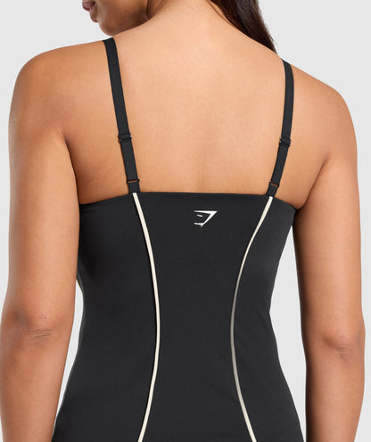 Women's Gymshark Contour Stitch Tank With Shelf Black