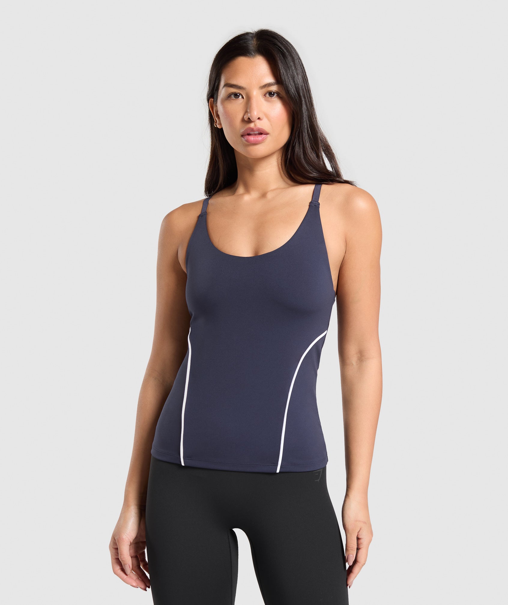 Women's Gymshark Contour Stitch Tank With Shelf Heavy Blue