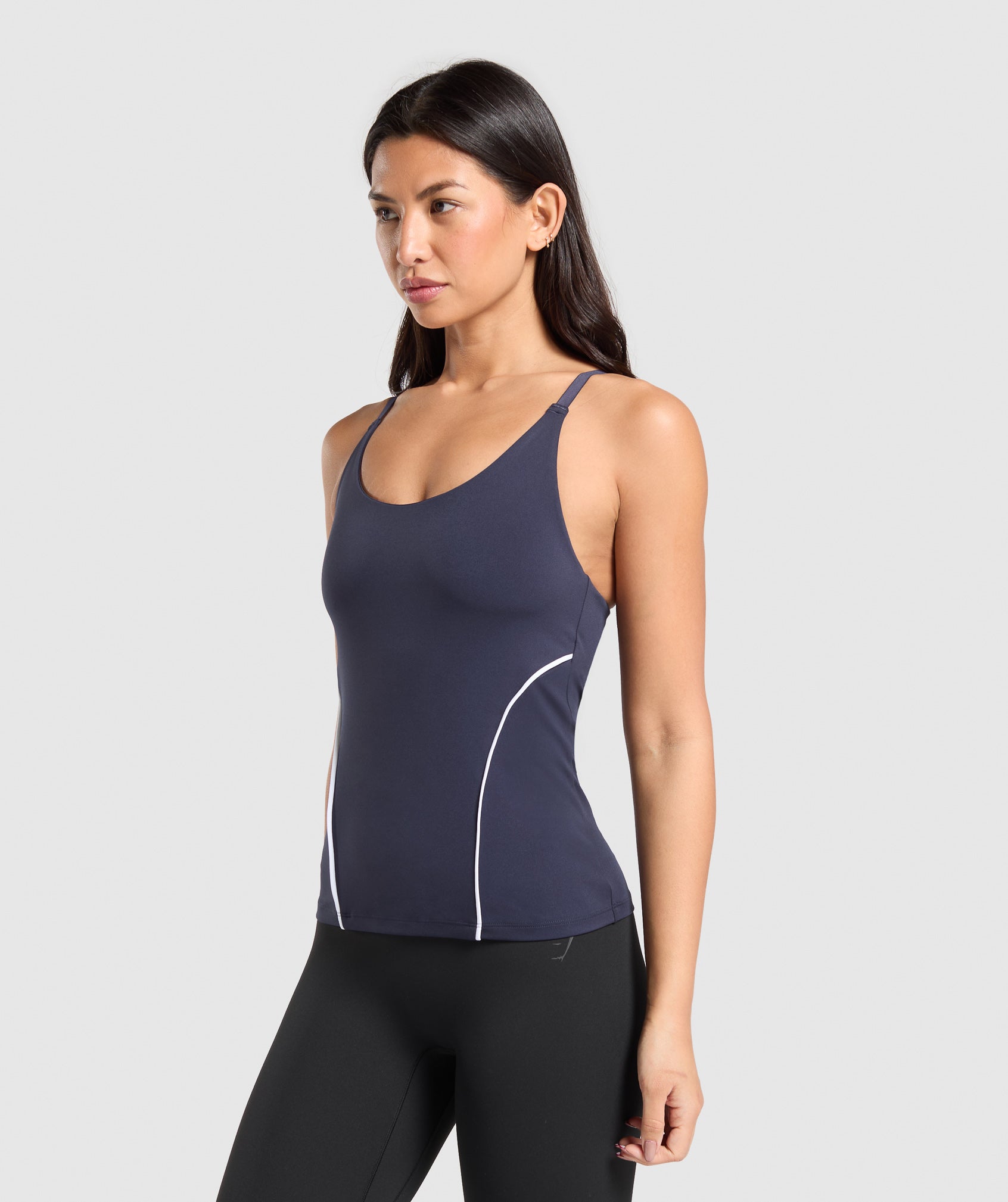 Women's Gymshark Contour Stitch Tank With Shelf Heavy Blue