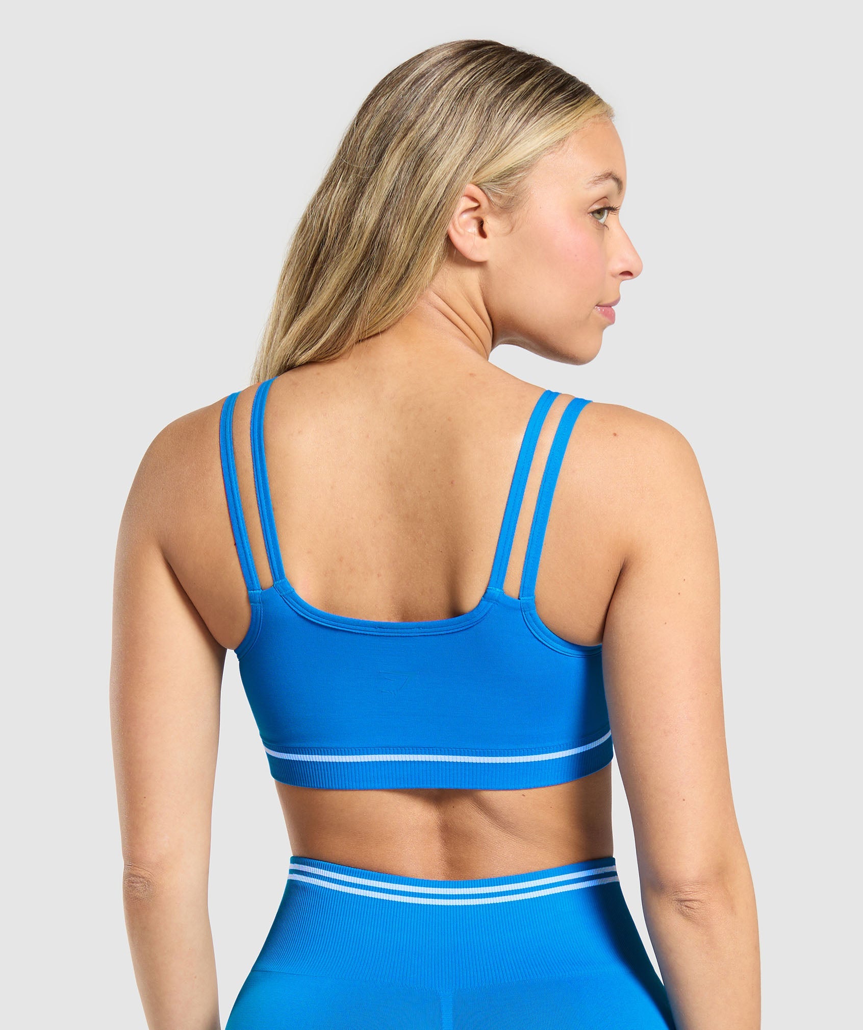 Women's Gymshark Contrast Seamless Sports Bra Barbell Blue