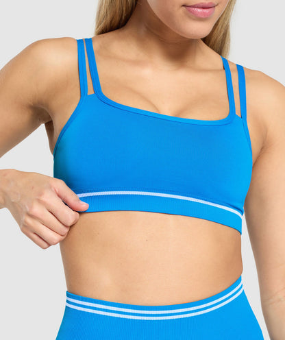 Women's Gymshark Contrast Seamless Sports Bra Barbell Blue