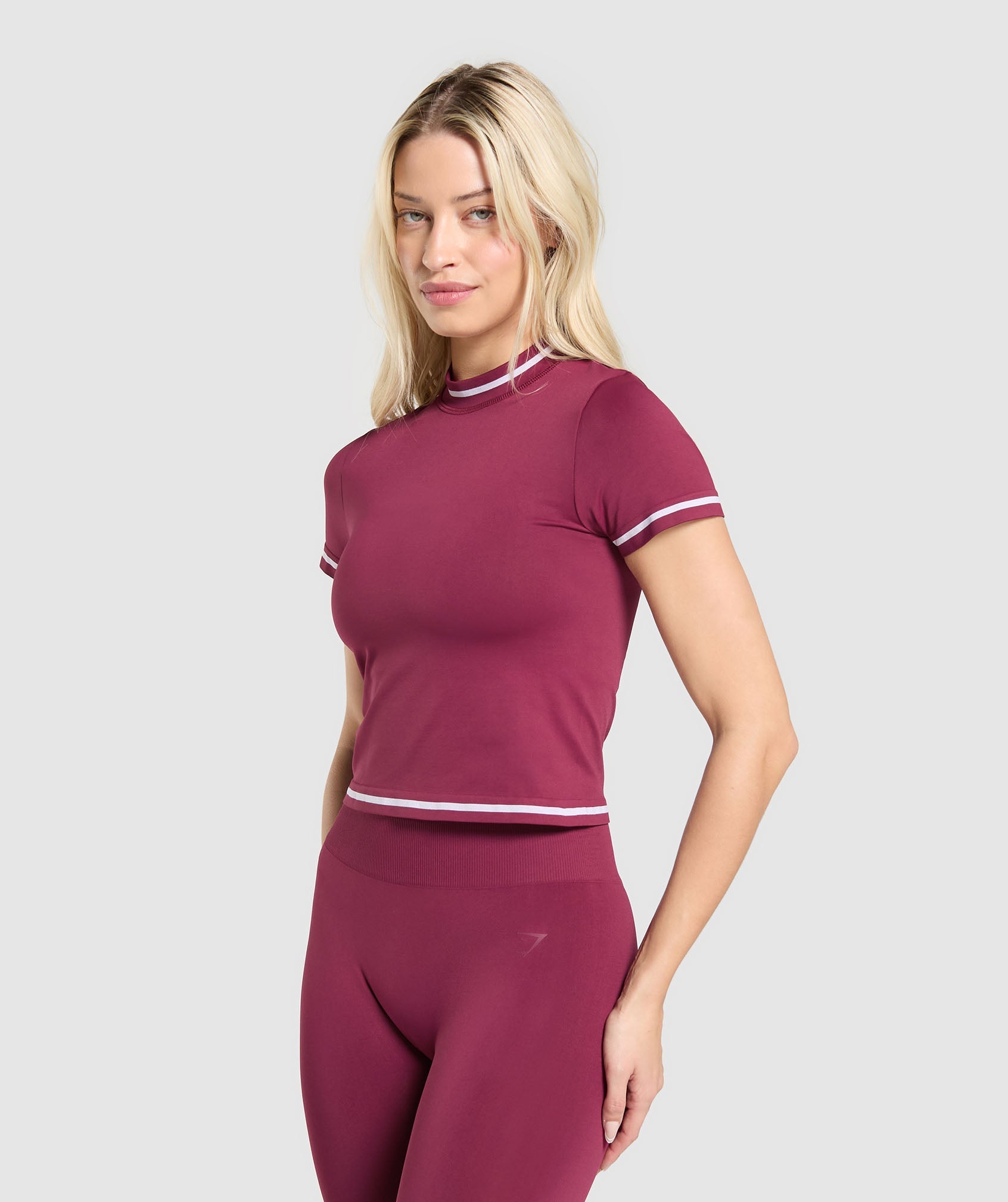 Women's Gymshark Contrast Seamless Midi Tee Strong Pink
