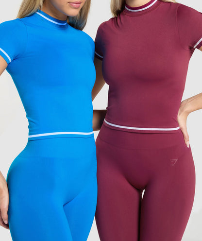 Women's Gymshark Contrast Seamless Midi Tee Strong Pink