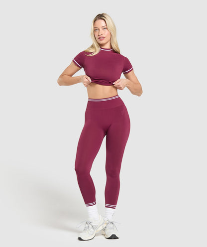 Women's Gymshark Contrast Seamless Midi Tee Strong Pink