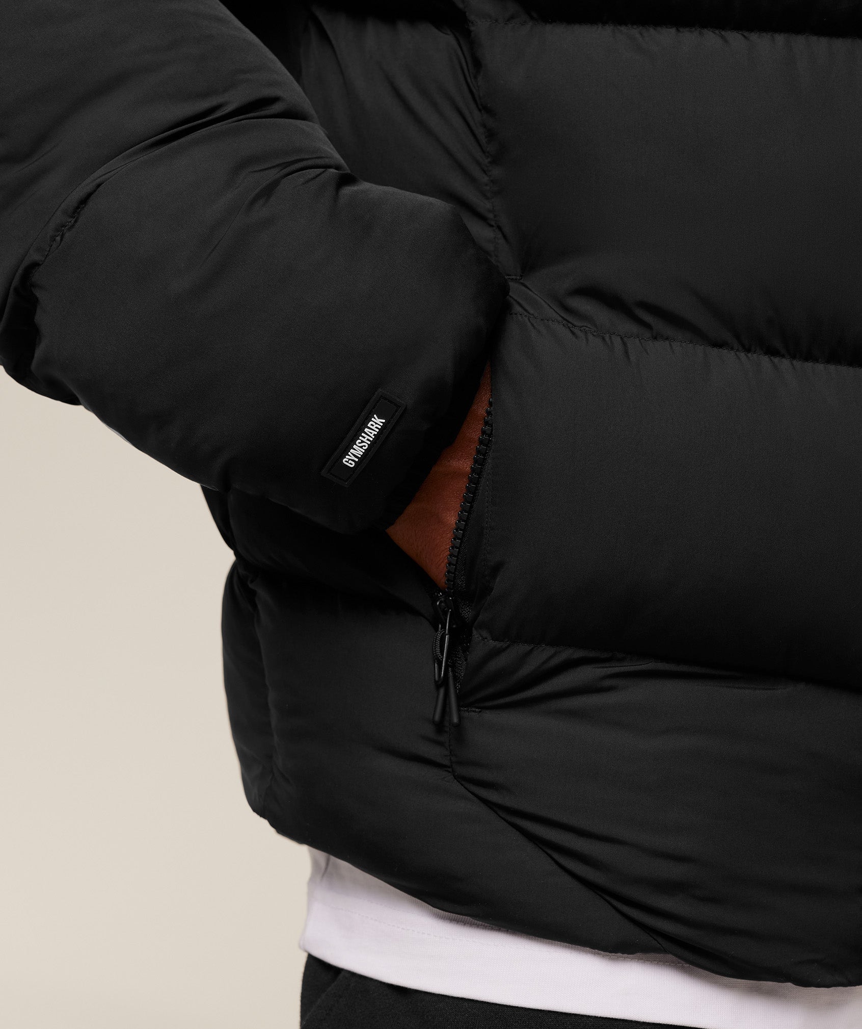 Gymshark Hooded Puffer Jacket Black