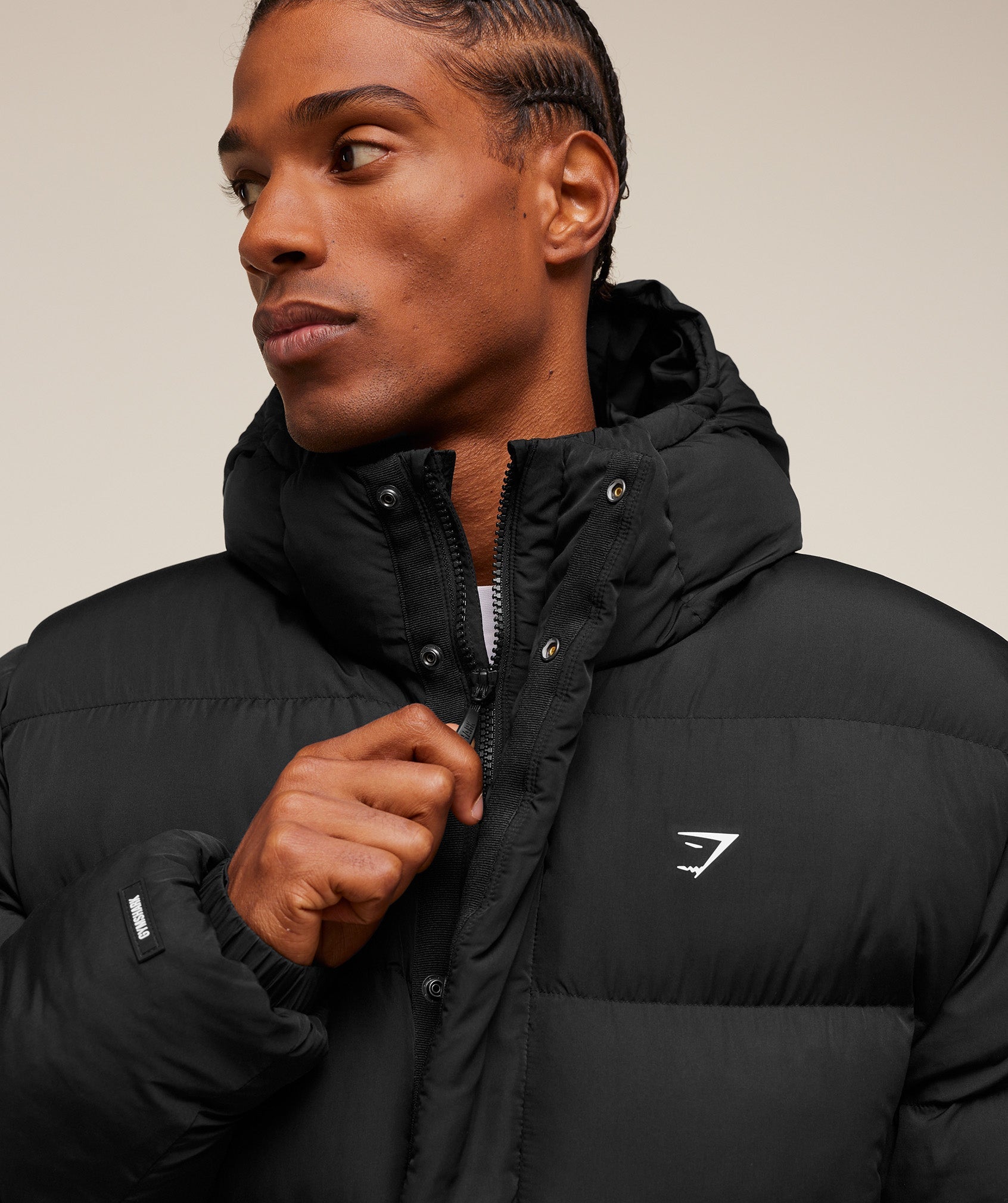 Gymshark Hooded Puffer Jacket Black