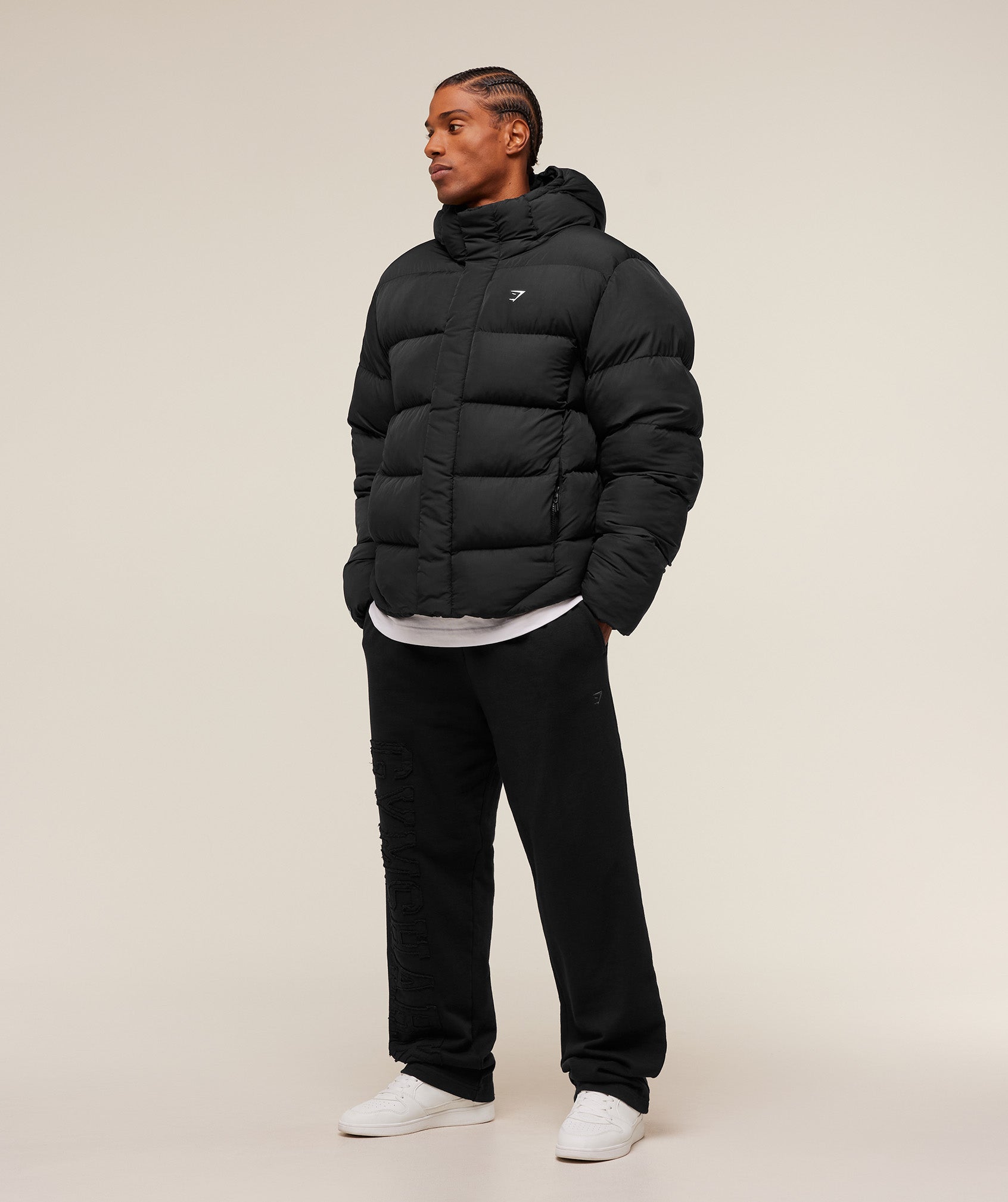 Gymshark Hooded Puffer Jacket Black
