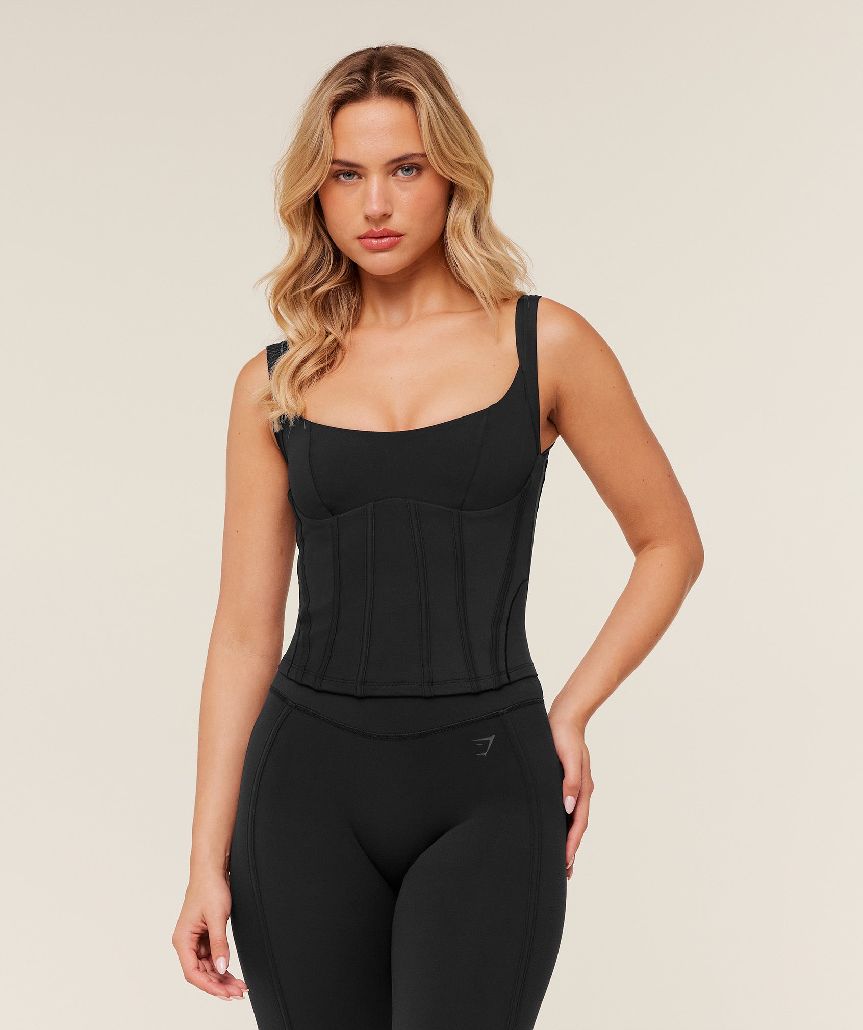 Women's Gymshark Corset Tank Top Gs Black