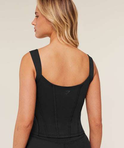 Women's Gymshark Corset Tank Top Gs Black