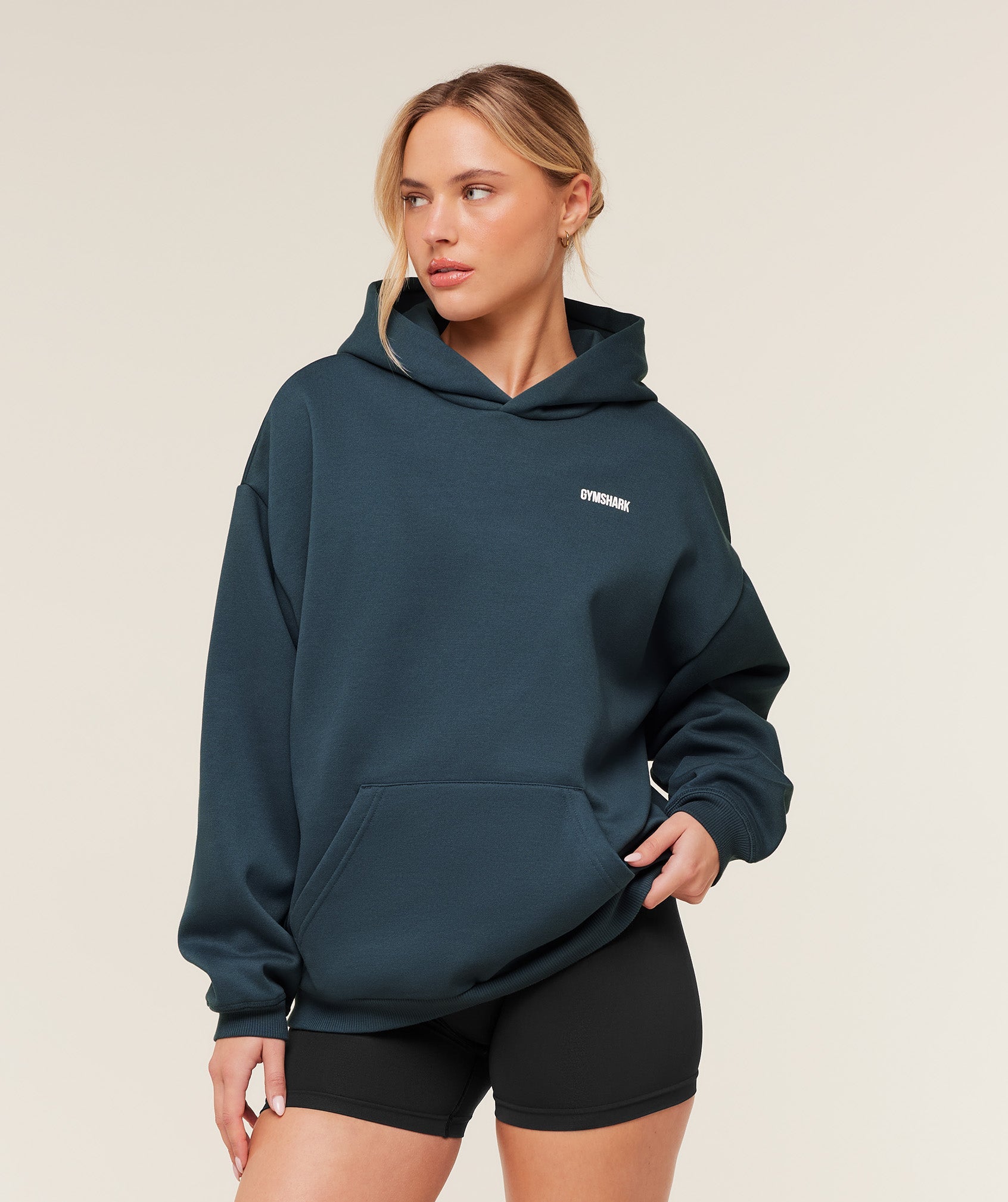 Women's Gymshark Cosy Luxe Hoodie Gs Stealth Blue