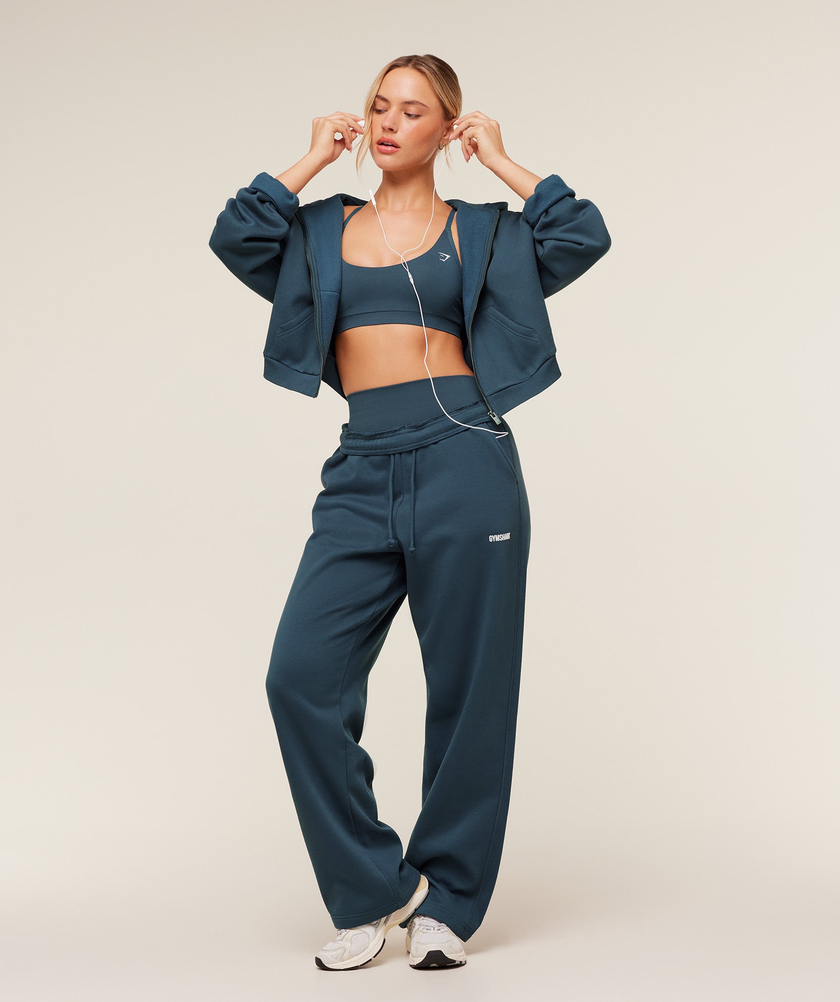 Women's Gymshark Cosy Luxe Straight Leg Regular Joggers Gs Stealth Blue