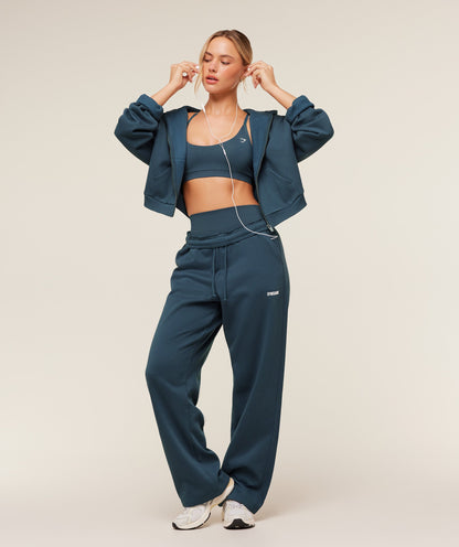 Women's Gymshark Cosy Luxe Straight Leg Regular Joggers Gs Stealth Blue