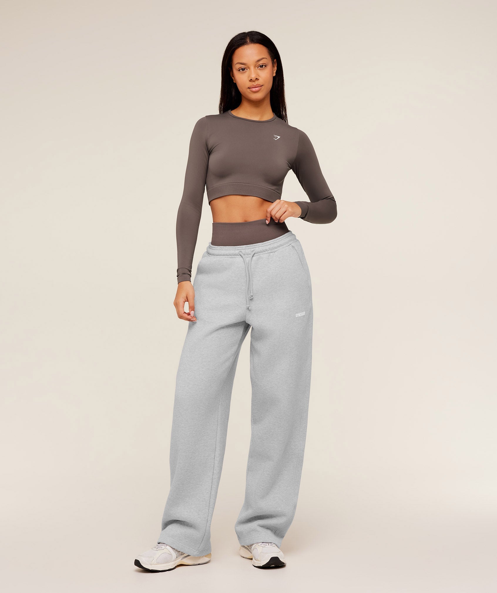 Women's Gymshark Cosy Luxe Straight Leg Tall Joggers Bros Soft Grey Marl