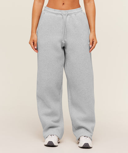 Women's Gymshark Cosy Luxe Straight Leg Short Joggers Bros Soft Grey Marl