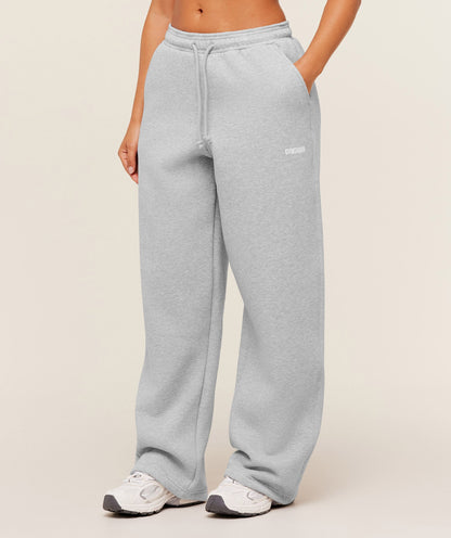 Women's Gymshark Cosy Luxe Straight Leg Short Joggers Bros Soft Grey Marl