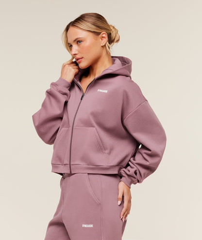 Women's Gymshark Cosy Luxe Zip Through Hoodie Calm Pink