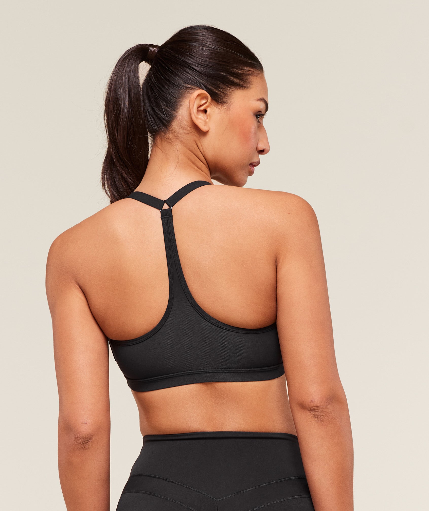 Women's Gymshark Cotton Racerback Sports Bra Black