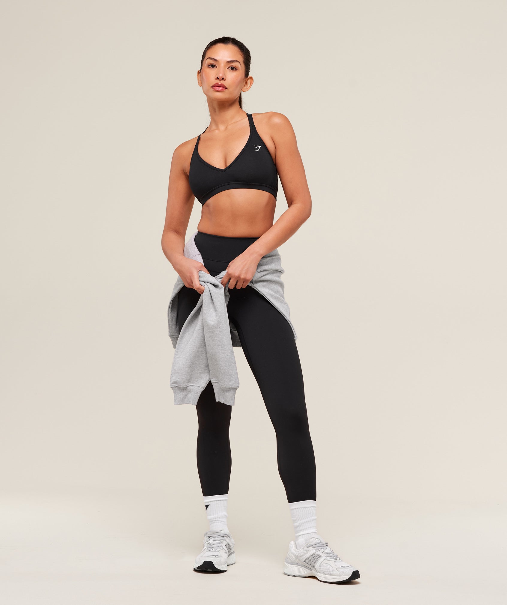 Women's Gymshark Cotton Racerback Sports Bra Black