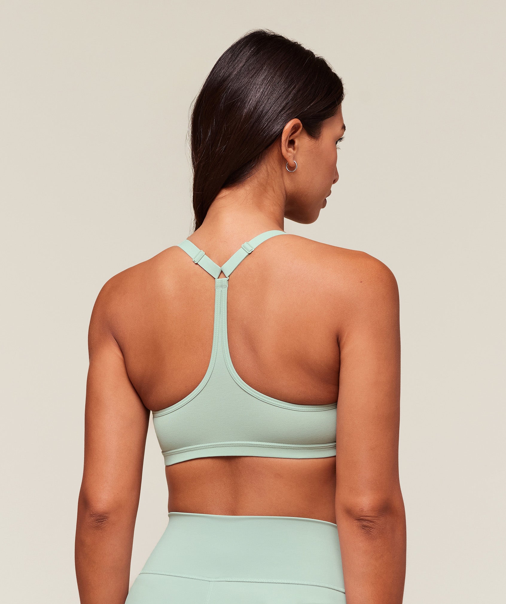 Women's Gymshark Cotton Racerback Sports Bra Morning Blue