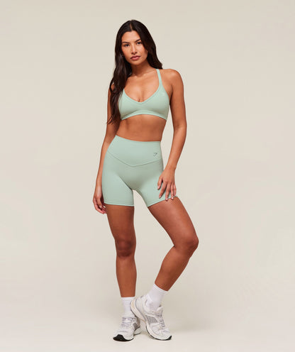 Women's Gymshark Cotton Racerback Sports Bra Morning Blue