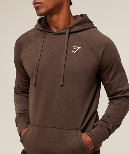 Gymshark Crest Hoodie Archive Brown