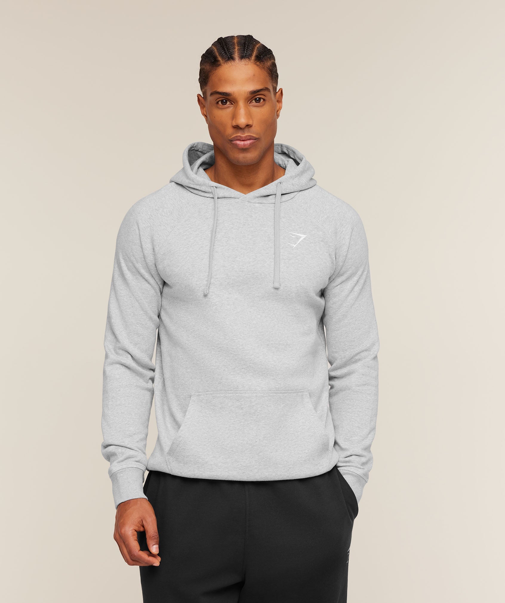 Gymshark Crest Hoodie Light Grey Marl