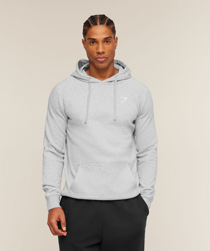 Gymshark Crest Hoodie Light Grey Marl