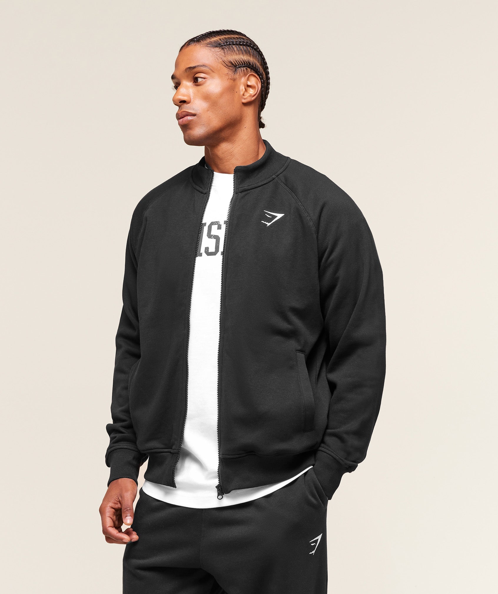 Gymshark Crest Oversized Track Jacket Black