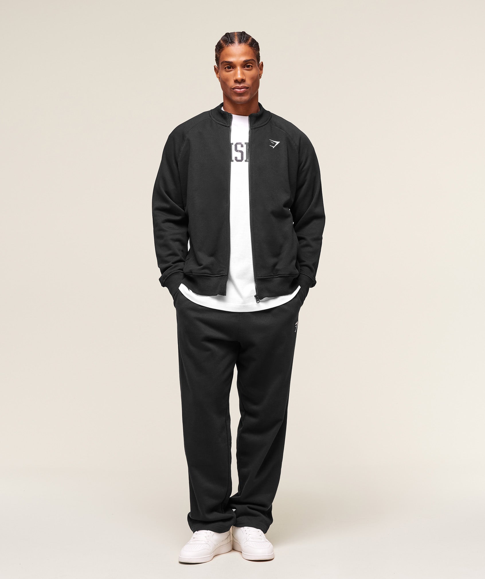 Gymshark Crest Oversized Track Jacket Black
