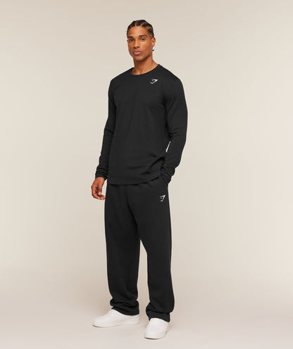 Gymshark Crest Long Sleeve T-Shirt Black