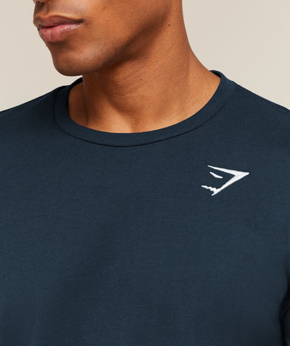 Gymshark Crest Long Sleeve T-Shirt Navy