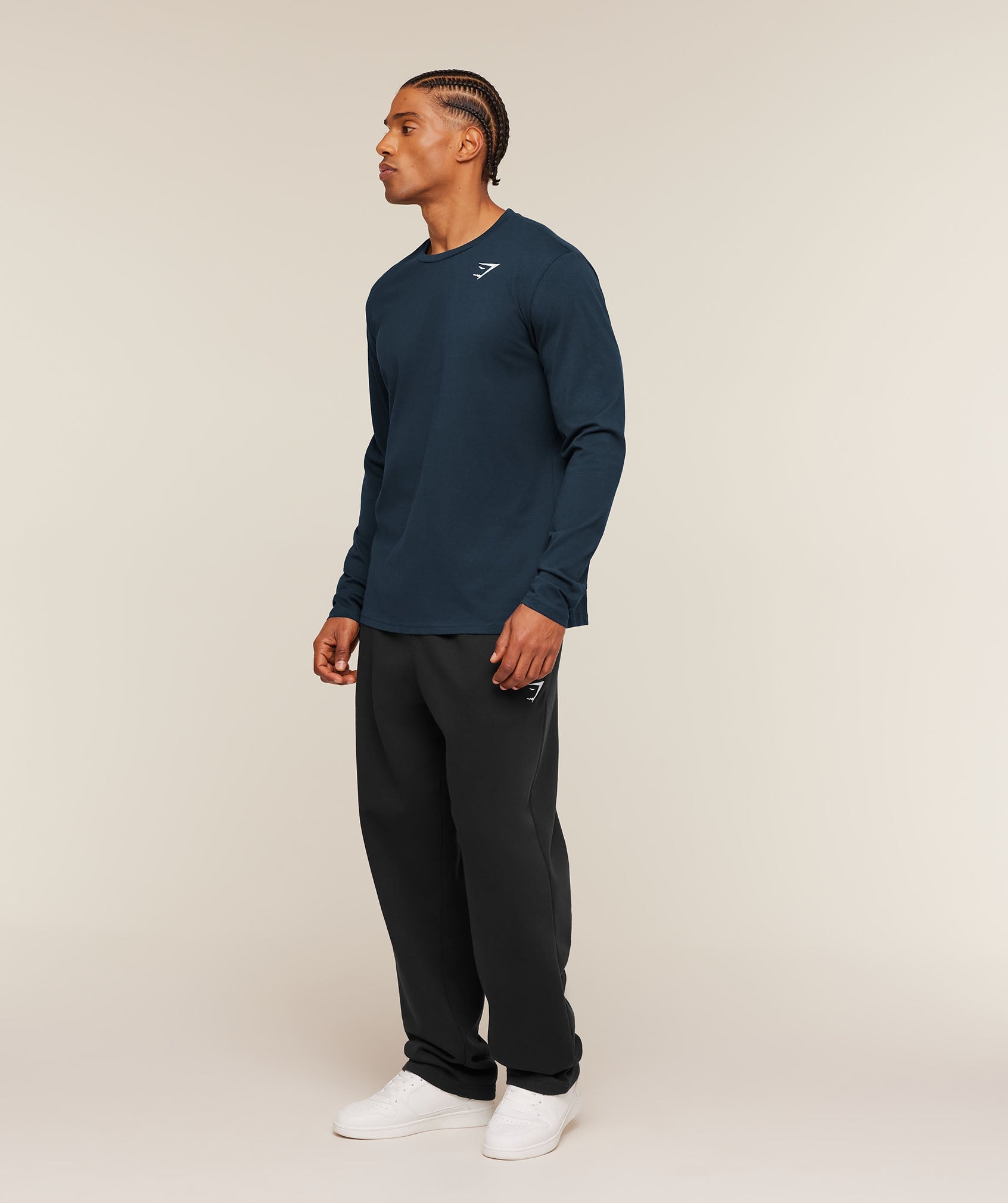 Gymshark Crest Long Sleeve T-Shirt Navy